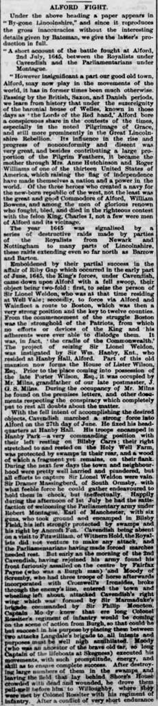 “The Battle of Alford” (Version 2) by William Maldon Bateman (Louth and North Lincs Advertiser)